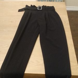 Forever 21 black paper bag pants